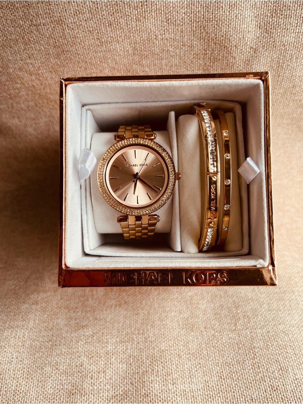Michael Kors Ladies Rose Gold Watch Gift Set